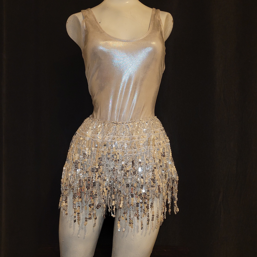 Silver Sequin Fringe Women Shorts
